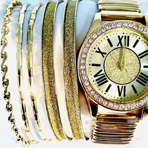Jaclyn Smith Watch/Bracelet Set